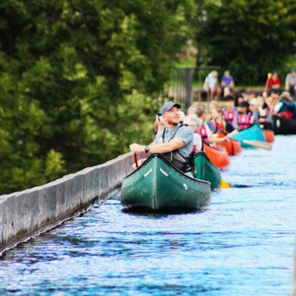 Groups Canoeing down an Aqueduct on a Gift Experience Day