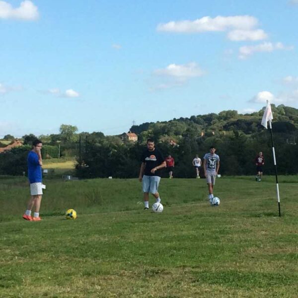 A group playing Footgolf 12 holes
