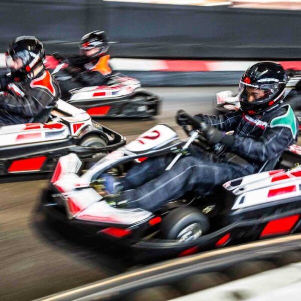 A group Indoor Karting on an Open Team Ultimate Race
