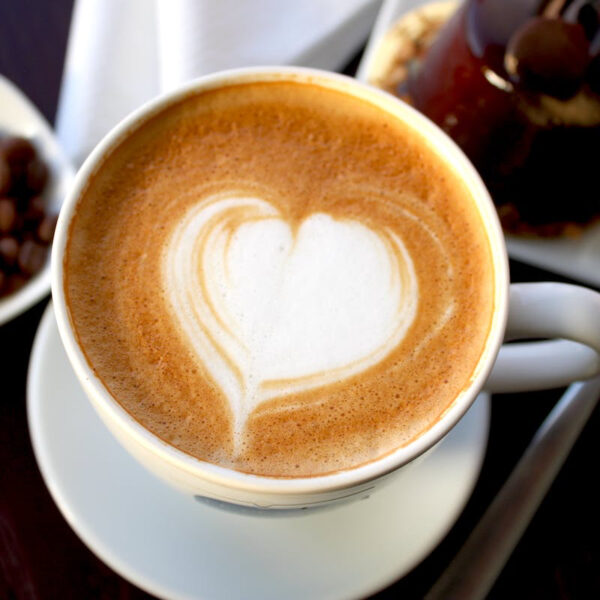 Latte Art Heart in Coffee