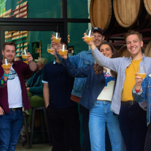 Group enjoying beer on a guided beer tour