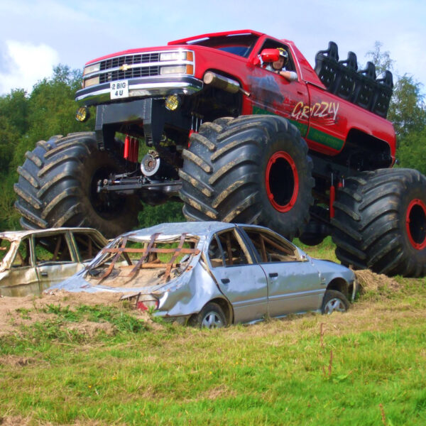 Monster truck crushing cars